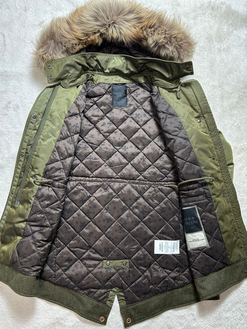 タトラス　Rライン　モッズコート　ツイード　ナイロン　カーキ　サイズ1