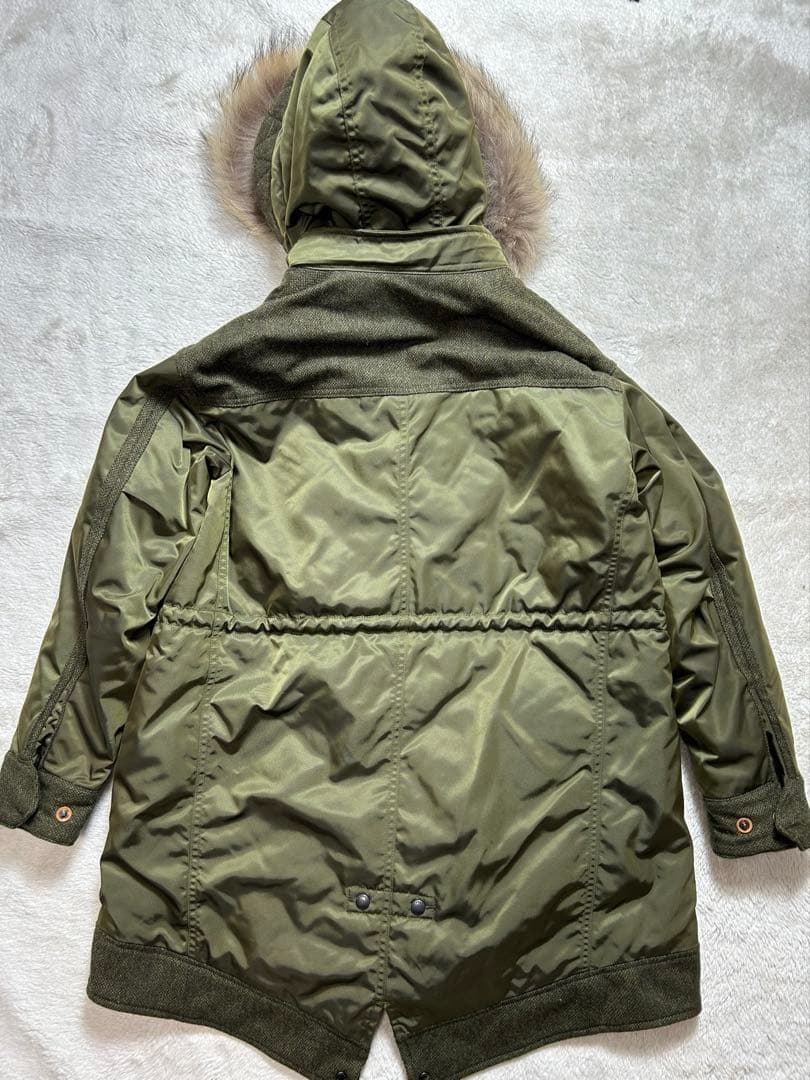 タトラス　Rライン　モッズコート　ツイード　ナイロン　カーキ　サイズ1