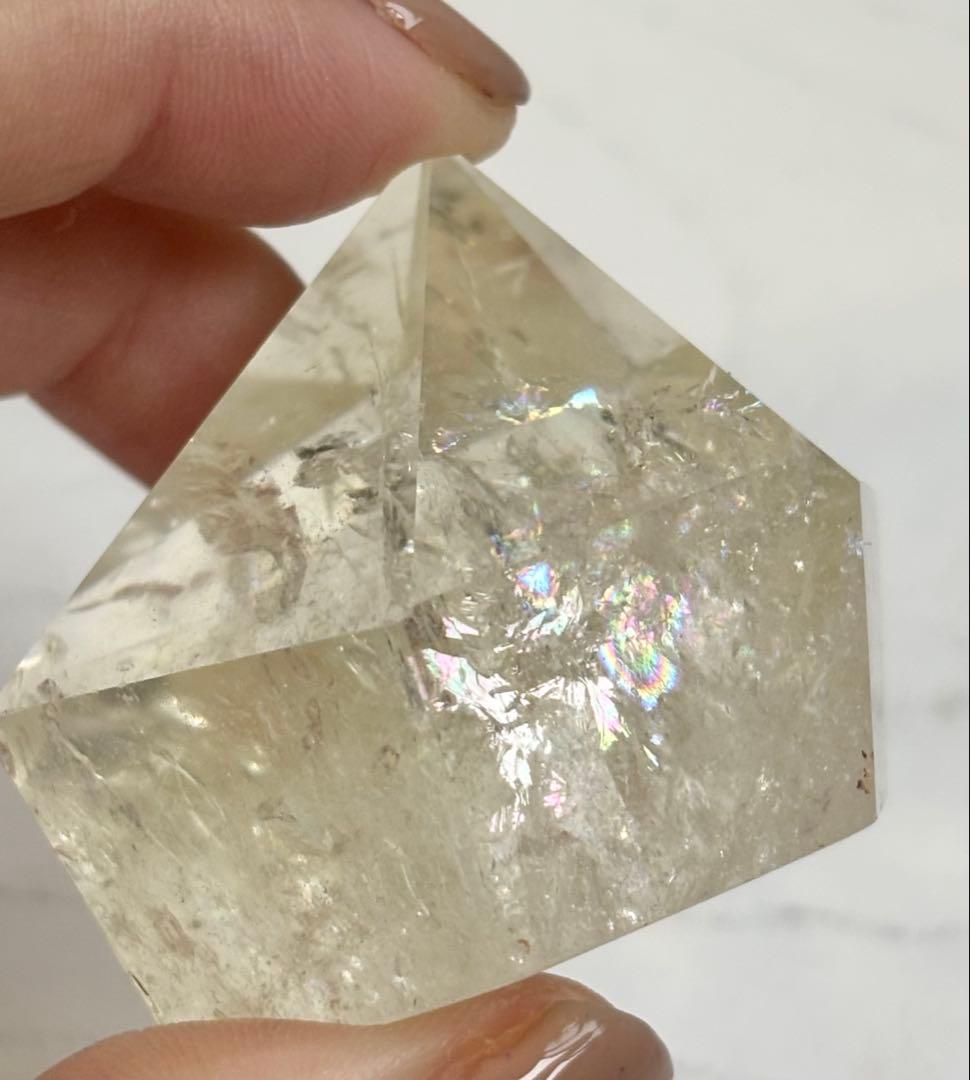 《非加熱・レインボー希少》ナチュラルシトリン　ダイヤカット＊高透明度　多面カット