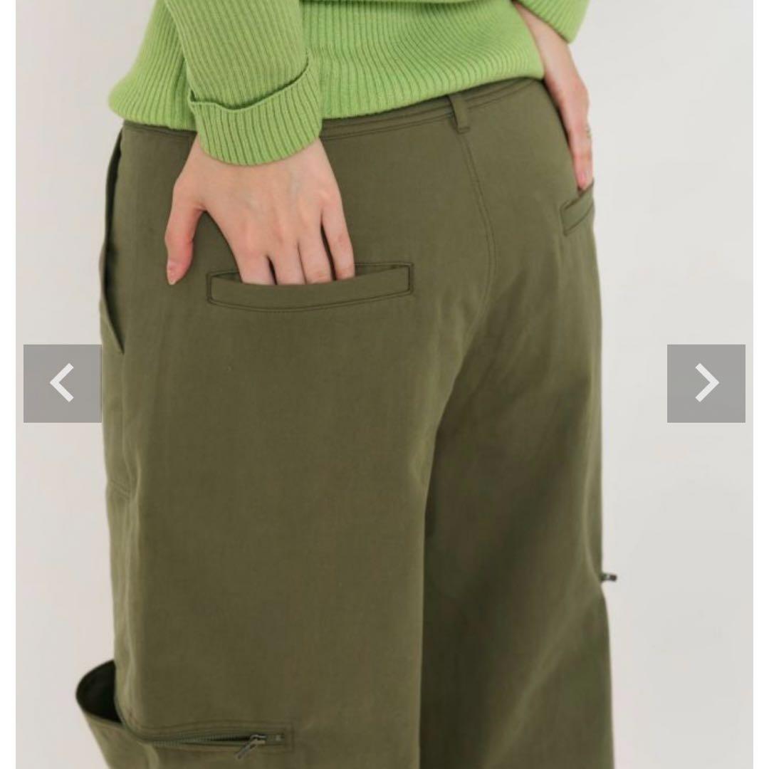 TINA：JOJUNドロストコットン ワイドパンツ カーゴパンツ