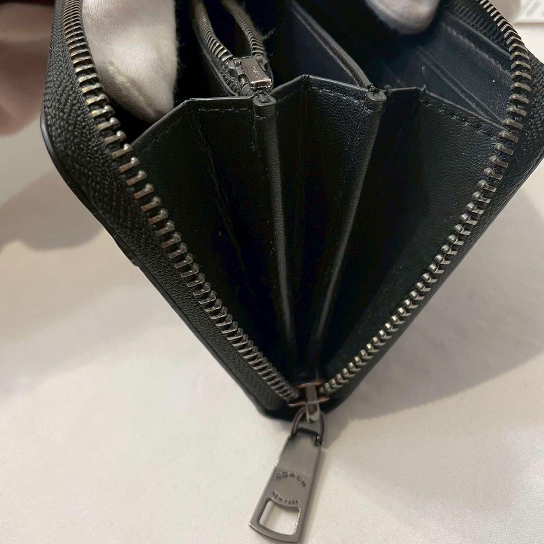 COACH/コーチ/長財布/ラウンドファスナー/レザー/ブラック/未使用/タグ付