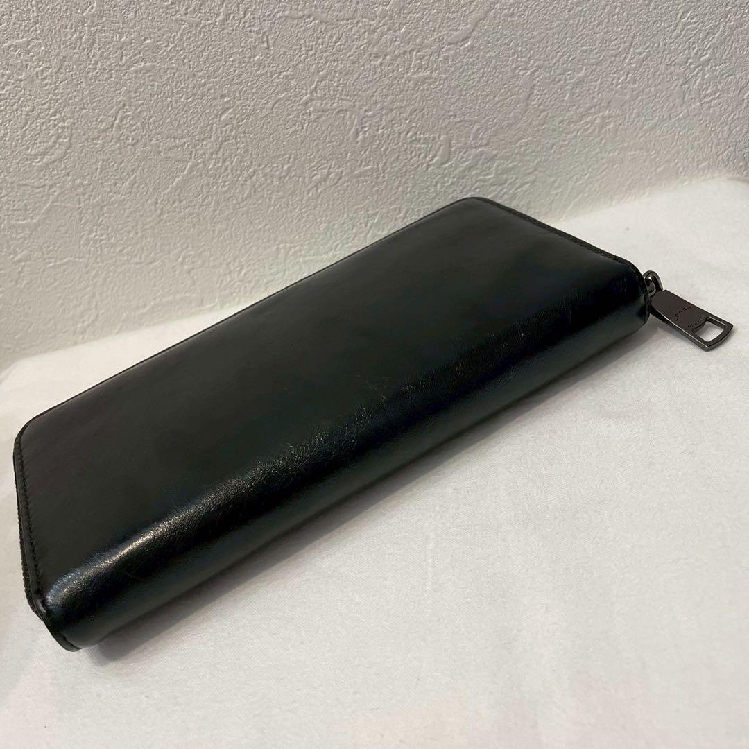 COACH/コーチ/長財布/ラウンドファスナー/レザー/ブラック/未使用/タグ付