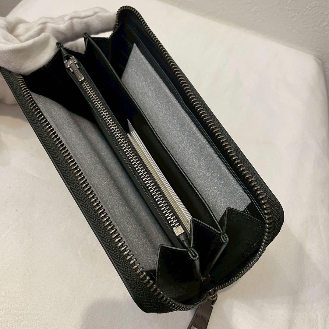 COACH/コーチ/長財布/ラウンドファスナー/レザー/ブラック/未使用/タグ付