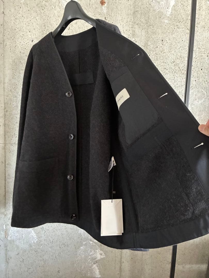 新品　Lemaire ルメール アルパカ　ノーカラージャケット カーディガン