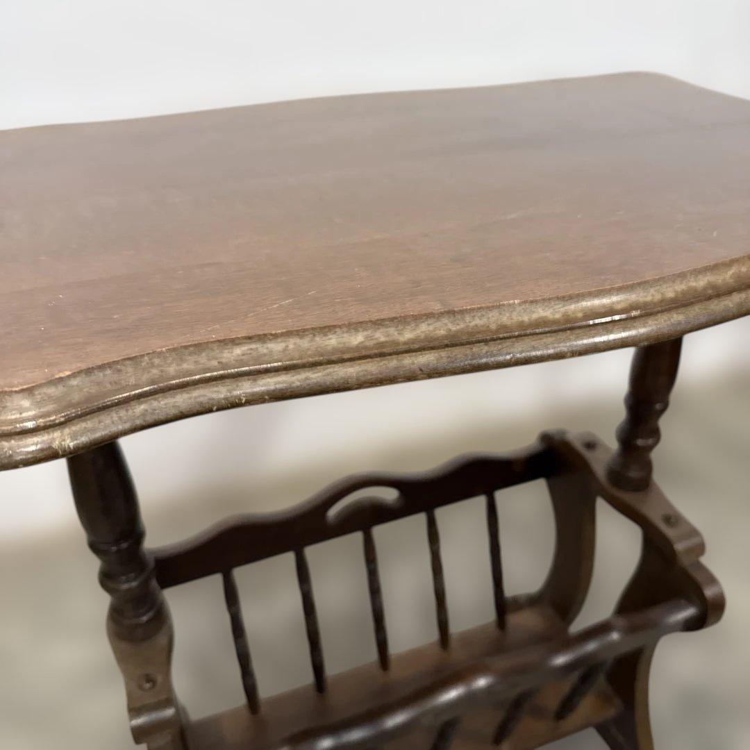 ヴィンテージ　サイドテーブル　マガジンラック付き