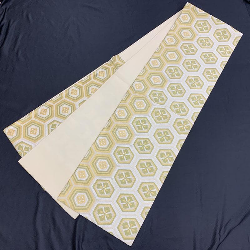 412my31◇西陣 岡文織物 花菱亀甲 唐織 袋帯 フォーマル◇美品