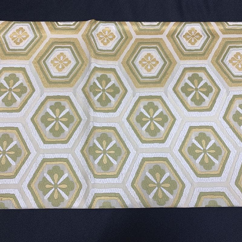 412my31◇西陣 岡文織物 花菱亀甲 唐織 袋帯 フォーマル◇美品