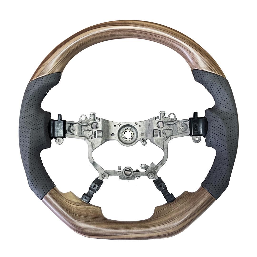 プラド150系 後期用 ガングリップ スポーツ ハンドル 木目 純正近似