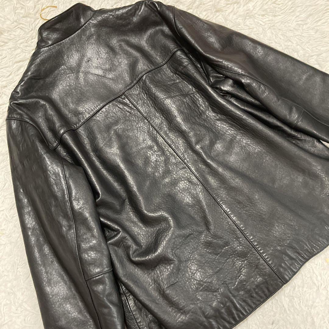 【希少美品】オンワード樫山　ラムレザージャケット　羊革100%　大きいサイズ