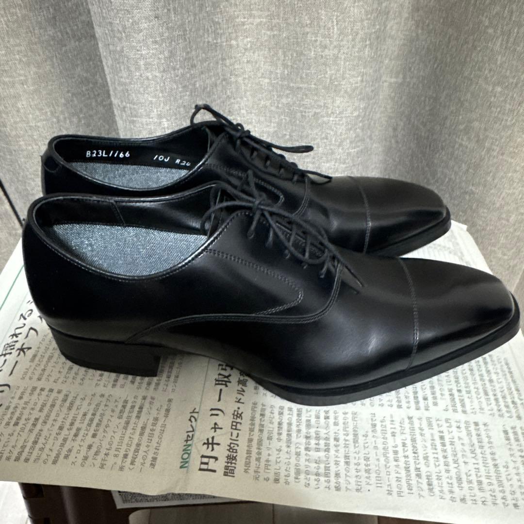 REGALリーガル 10JR BLKストレートチップ　 内羽根ビジネスシューズ
