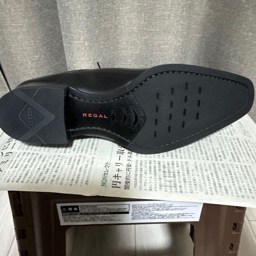 REGALリーガル 10JR BLKストレートチップ　 内羽根ビジネスシューズ
