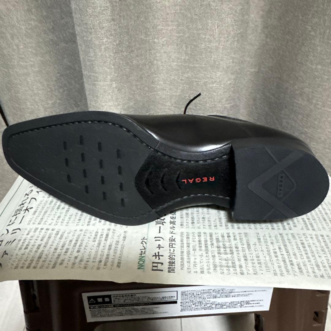 REGALリーガル 10JR BLKストレートチップ　 内羽根ビジネスシューズ