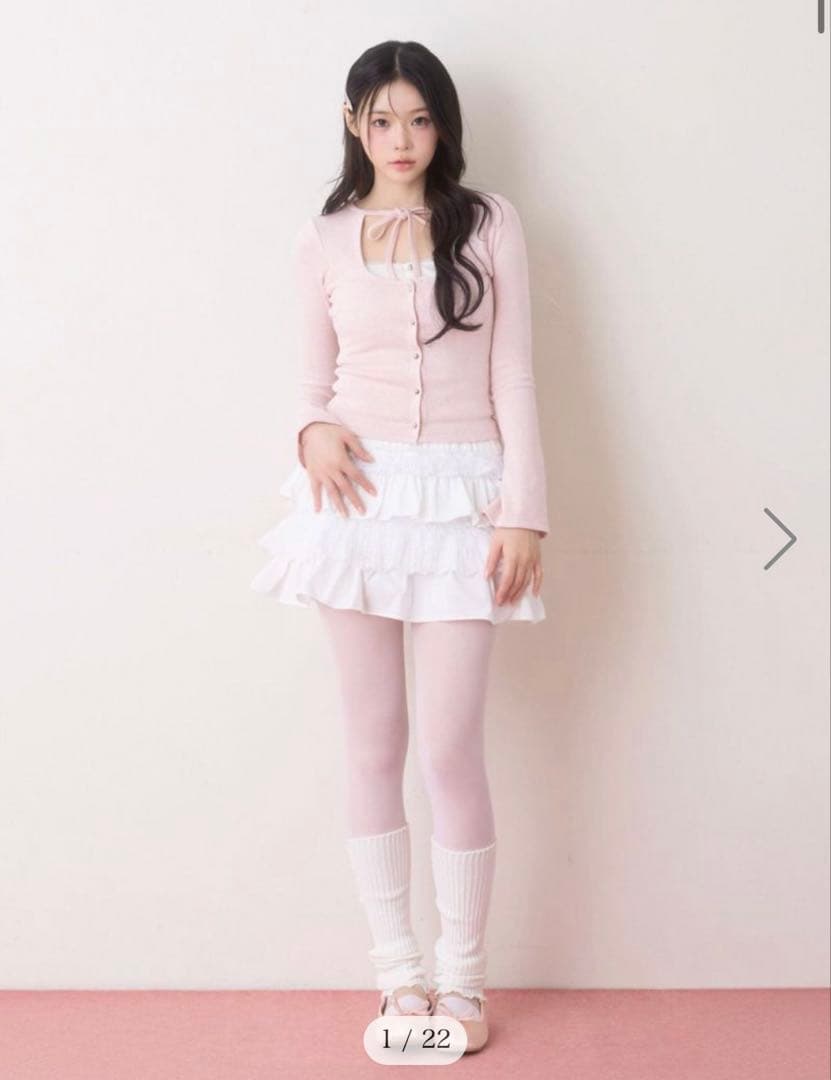 bubbles レイヤードリブトップス ピンク