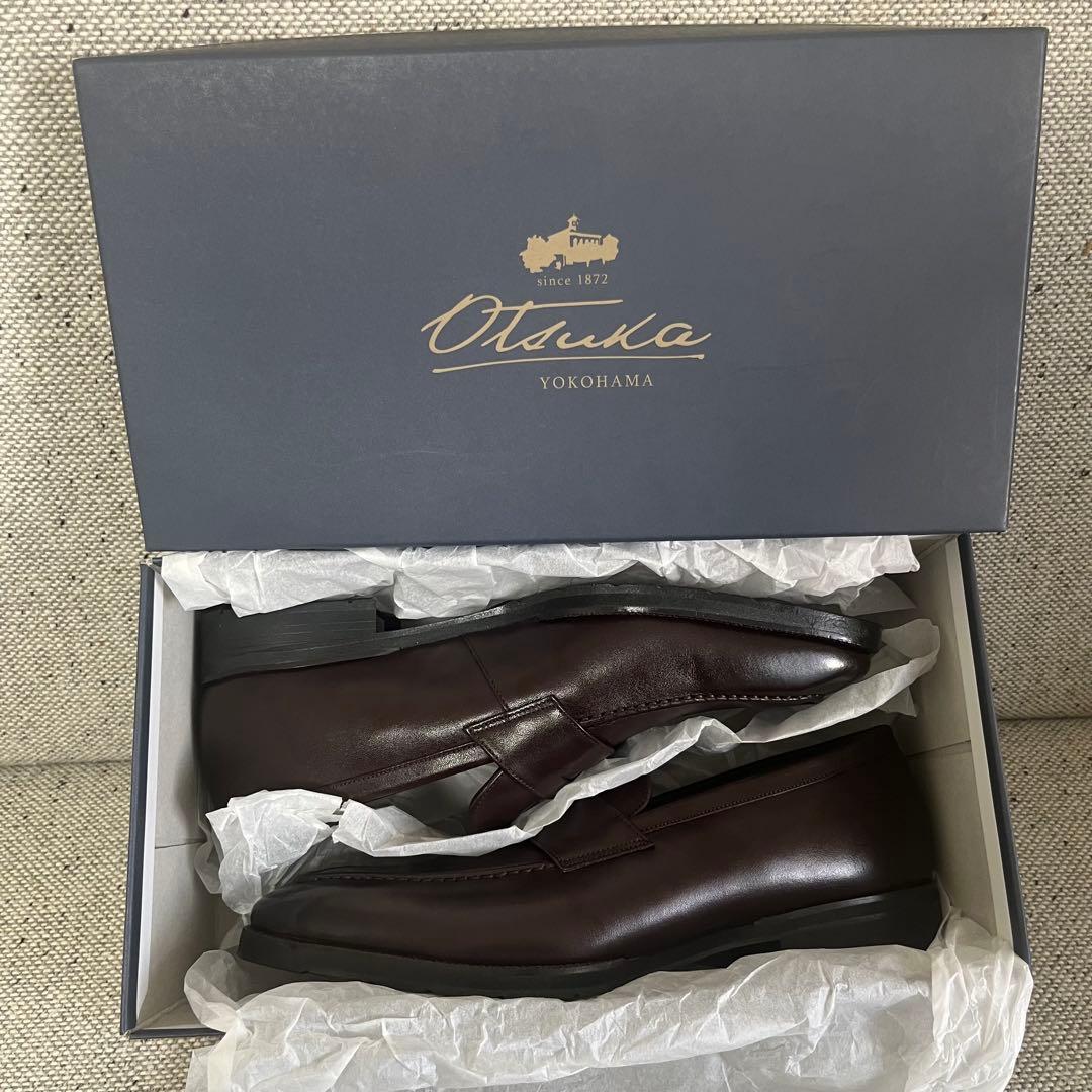 未使用　大塚製靴　レザー　ローファー　26㎝　3E ダークブラウン