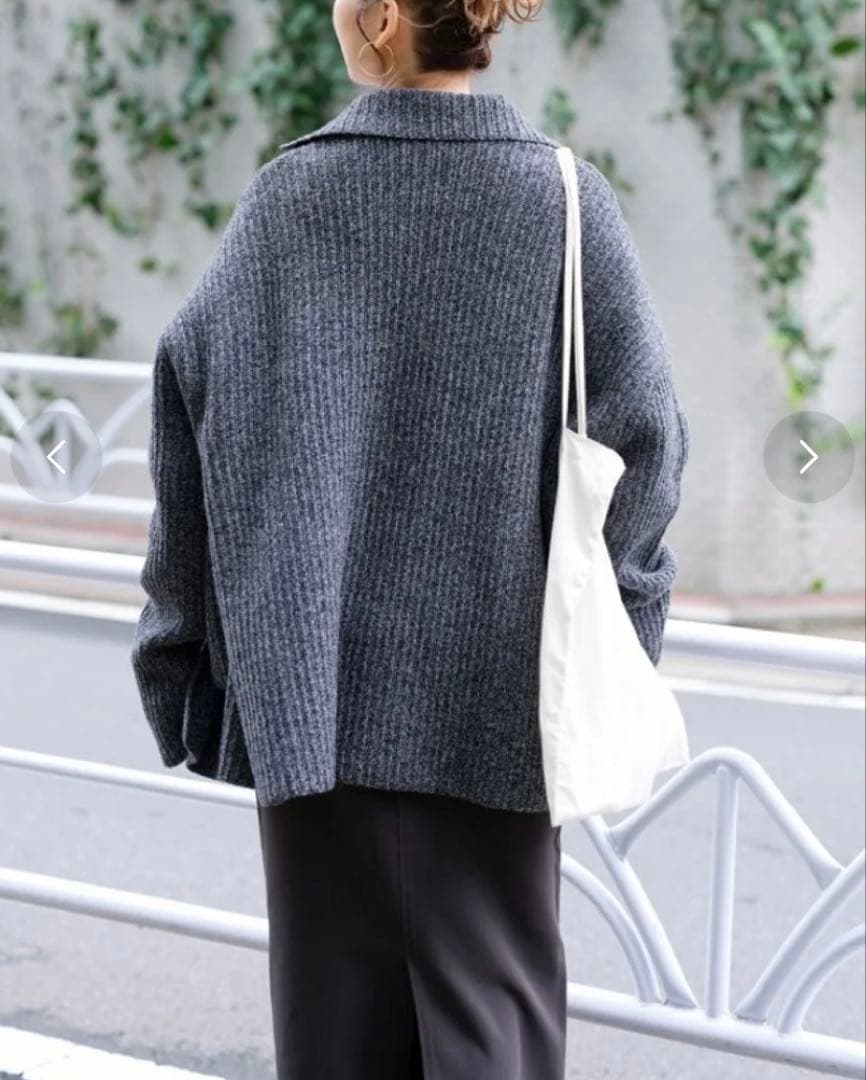 未使用級✨スピック&スパン オーバーサイズニットジャケット ゆったり