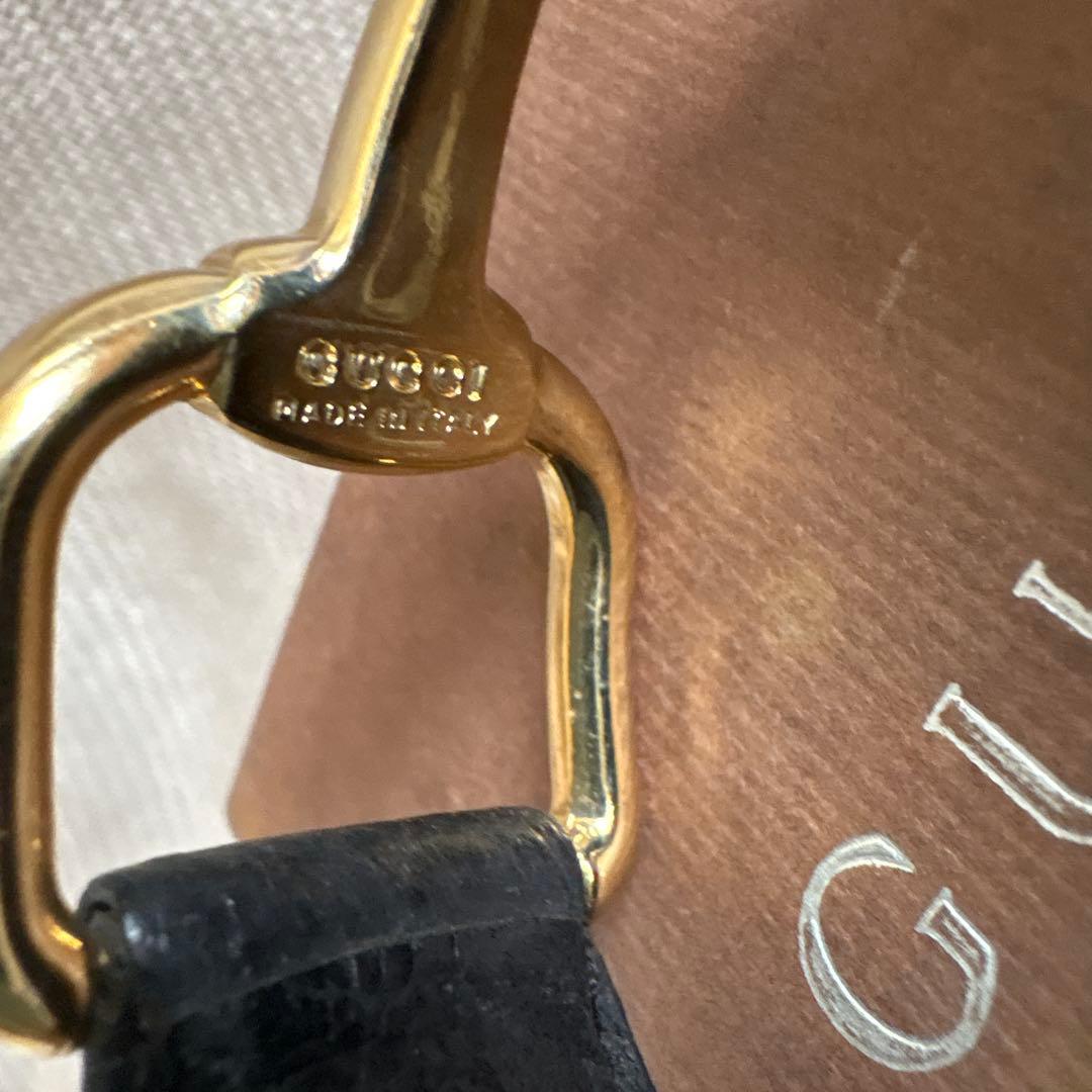 GUCCI ホースビット バングル ブレスレット ブラック× ゴールド金具