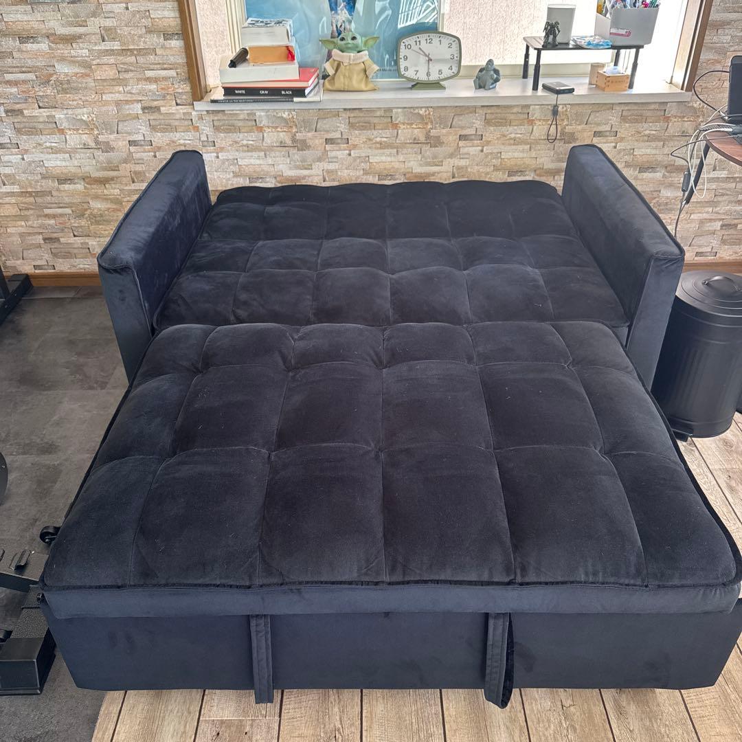 NOCE ノーチェ　ブラック ソファベッド ファブリック　お値下げ相談可能！