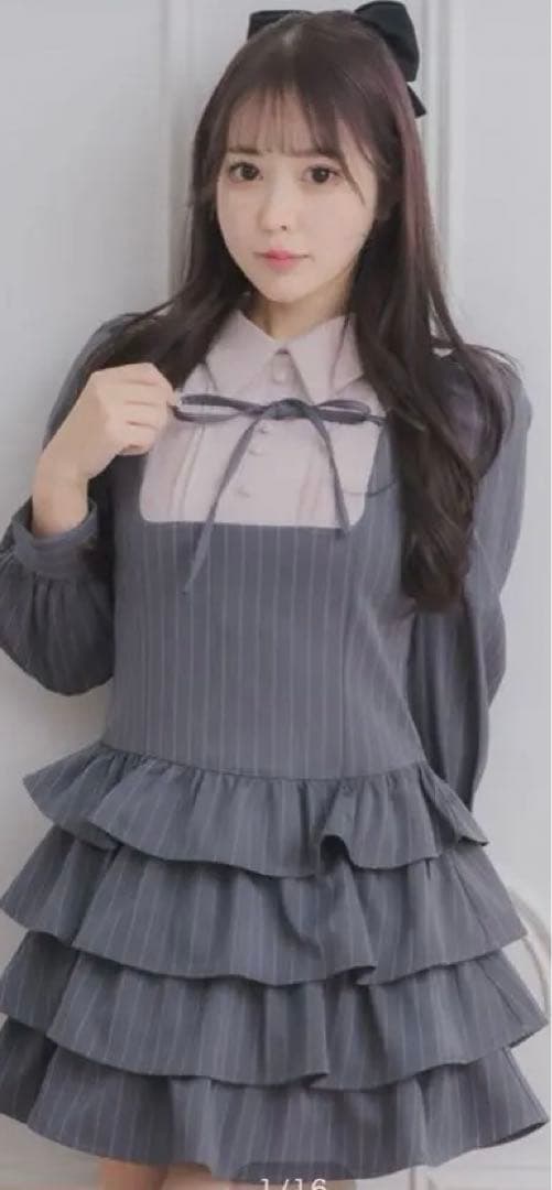 pium ヨーク切り替えティアードミニワンピース