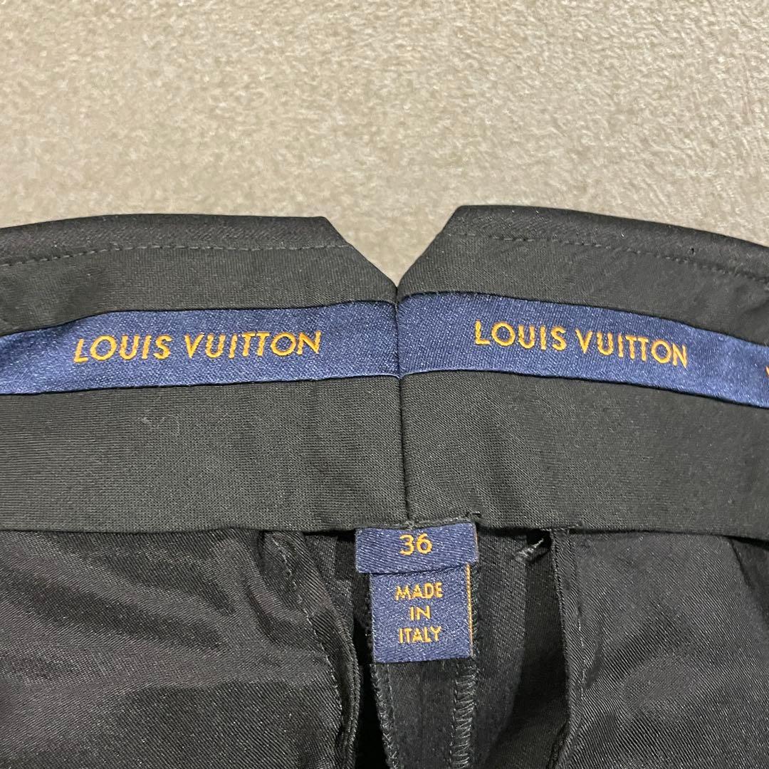美品 LOUIS VUITTON ワイドパンツ コットン ブラック ルイヴィトン
