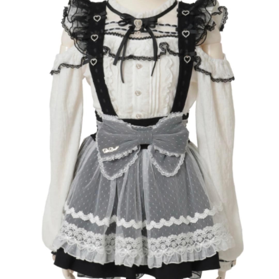 LIZLISAリズリサ メイドライクサスペンダー付きスカート