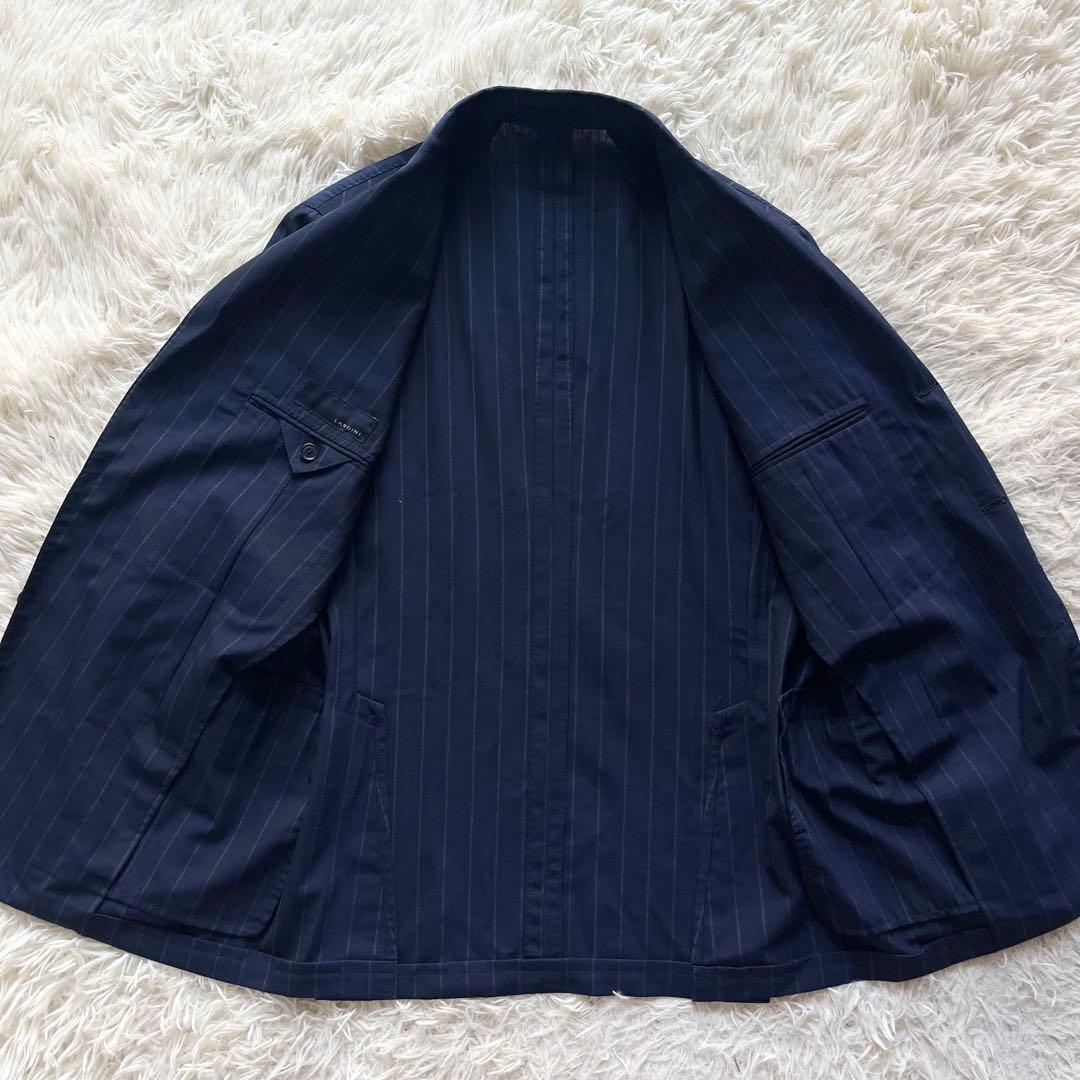 <美品>LARDINI ネイビー ウール スーツ サイズ52