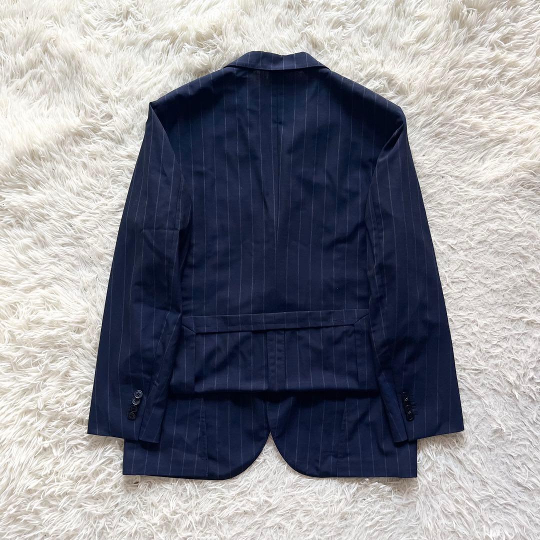 <美品>LARDINI ネイビー ウール スーツ サイズ52