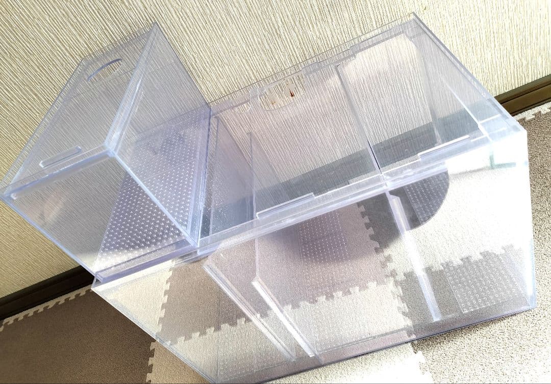 オーバーフロー曲げガラス水槽 濾過槽　セット　排水管付き