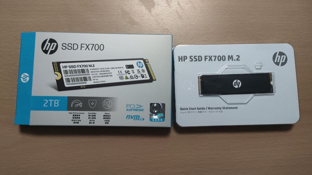 HP SSD FX700 2TB M.2 gen4 pcie　ほぼ新品