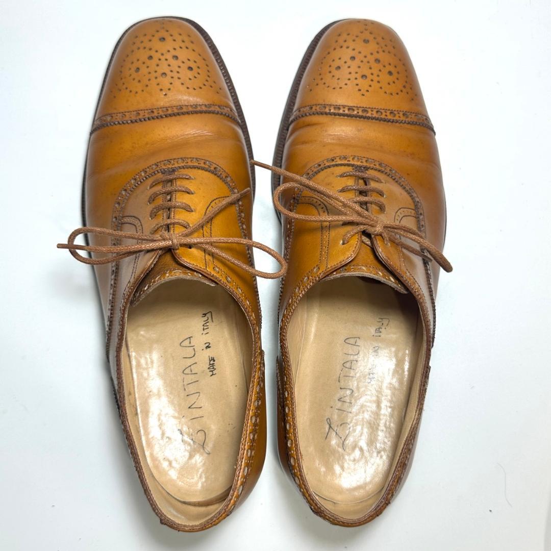 ZINTALA ジンターラ ストレートチップ ブラウン 7.5 ブラウン