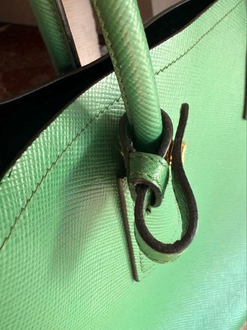 【PRADA】プラダ サフィアーノレザー トートバッグ グリーン