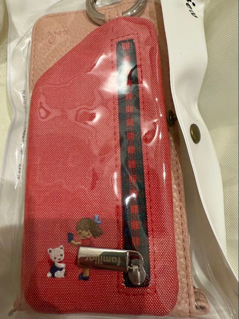 【新品】familiar × adew zipphone case M ピンク