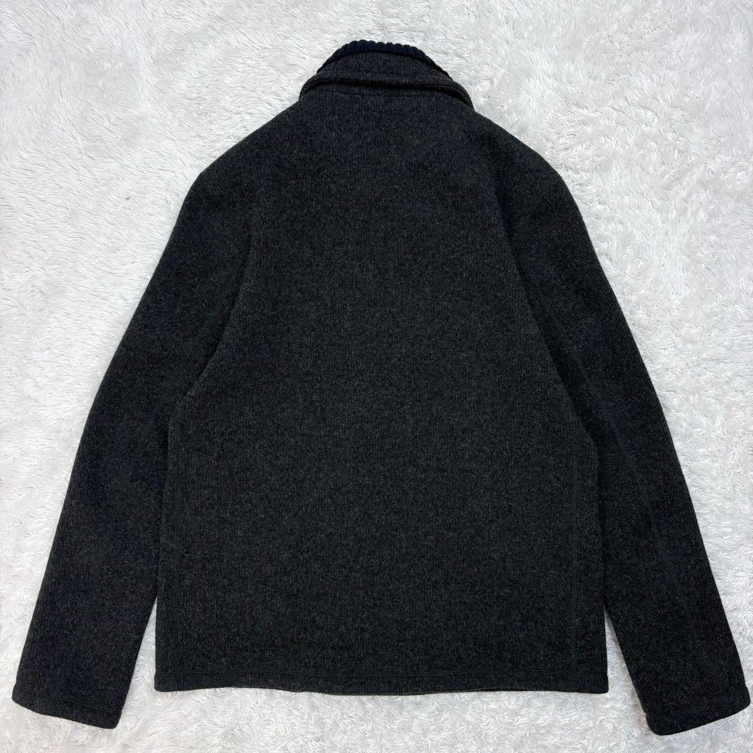 347【美品・超希少】グッチ☆革ボタン付け襟Pコート ニット襟 アーカイブ