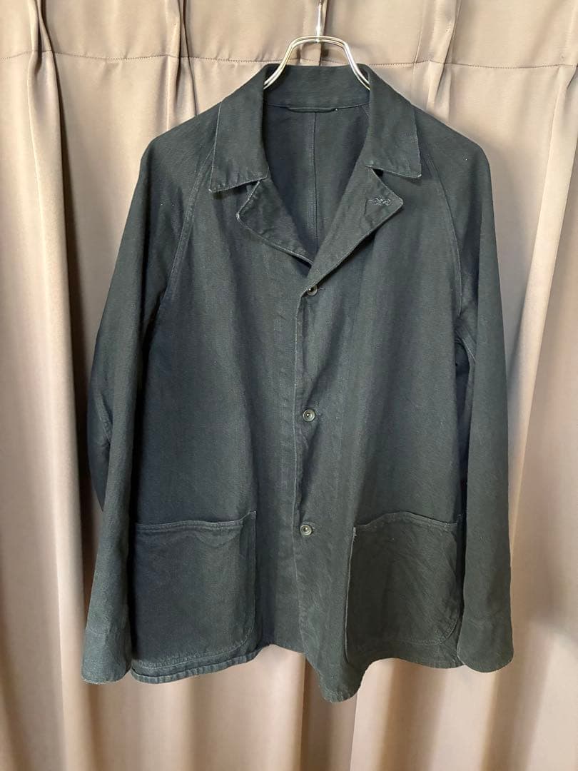 【22SS】 comoliデニムワークジャケット　BLACK