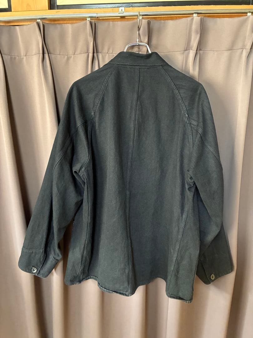 【22SS】 comoliデニムワークジャケット　BLACK