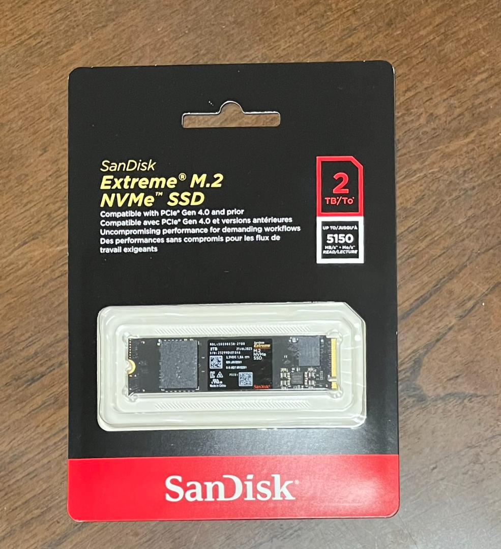 【新品 未使用】Sandisk Extreme M.2 SSD 2TB