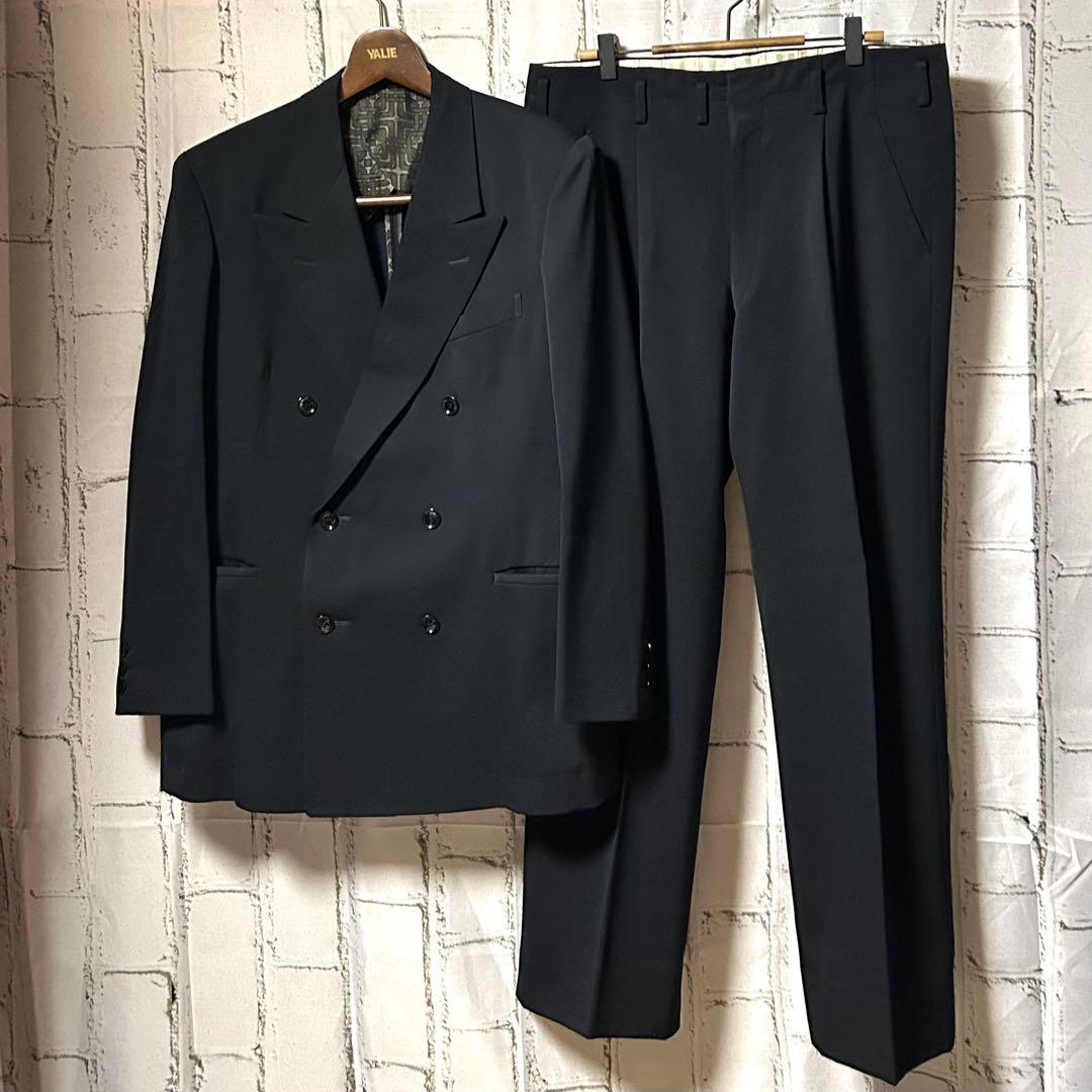 美品 ヴィンテージ セットアップ 2ピース ダブル スーツ 黒 成人式 菅田将暉
