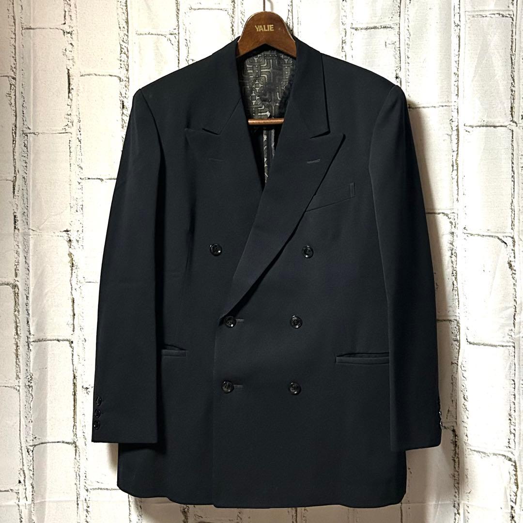 美品 ヴィンテージ セットアップ 2ピース ダブル スーツ 黒 成人式 菅田将暉