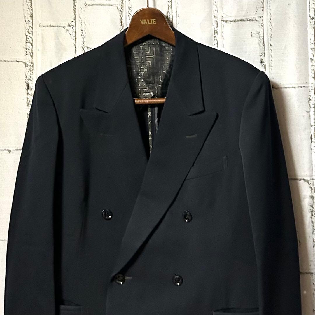 美品 ヴィンテージ セットアップ 2ピース ダブル スーツ 黒 成人式 菅田将暉