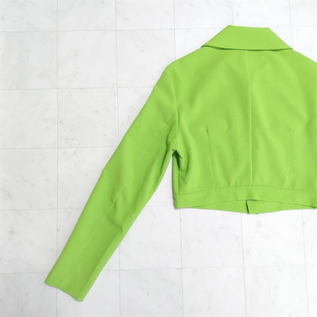 【VERSACE】ステンカラー ジャケット フロントファスナー 黄緑 ブランド