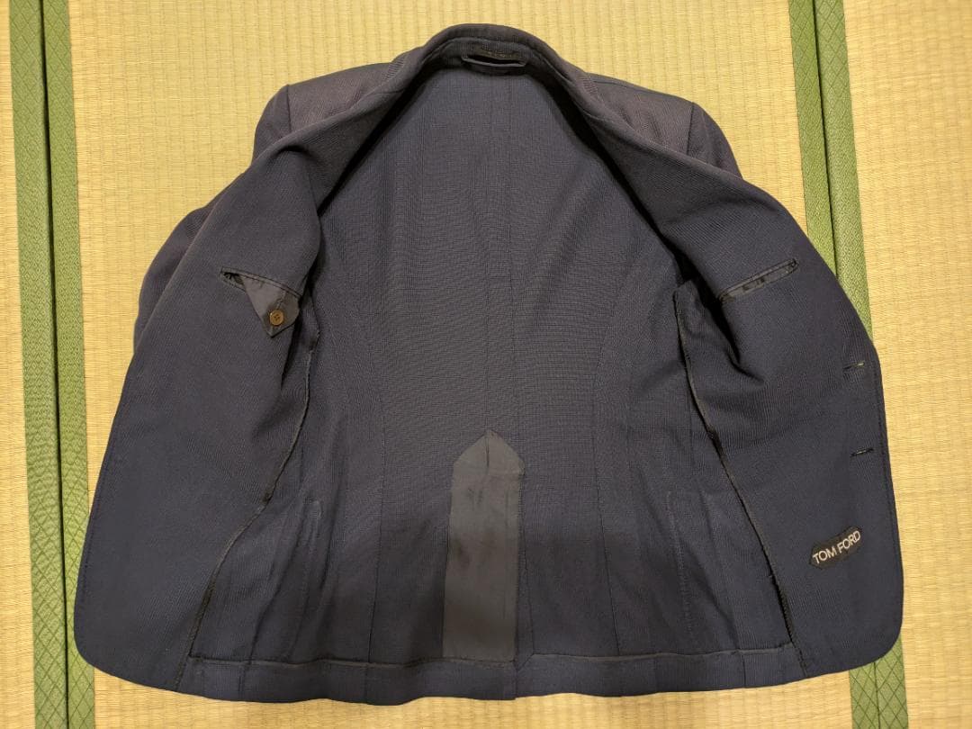 TOM FORD トムフォード テーラードコットンジャケット 44 ネイビー