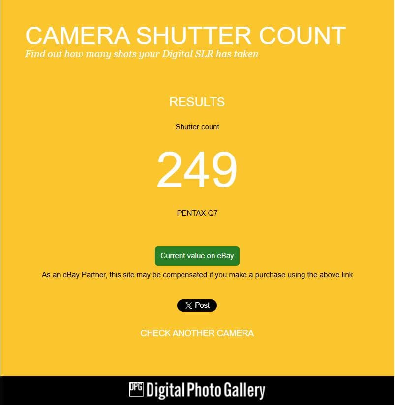PENTAX ペンタックス Q7 イエロー 249ショット 動作確認済 #101