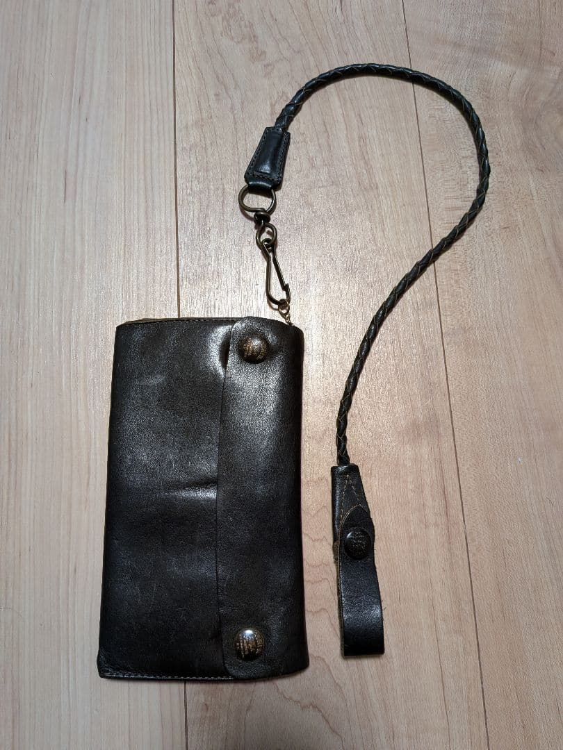 奈*三様 RRL 黒 レザー ウォレットチェーン