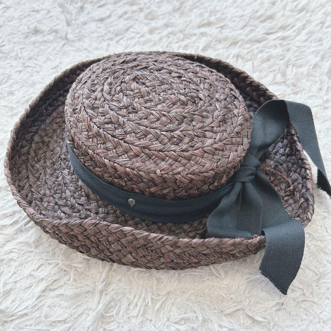 美品✨ HELEN KAMINSKI ラフィア 麦わら帽子 リボン