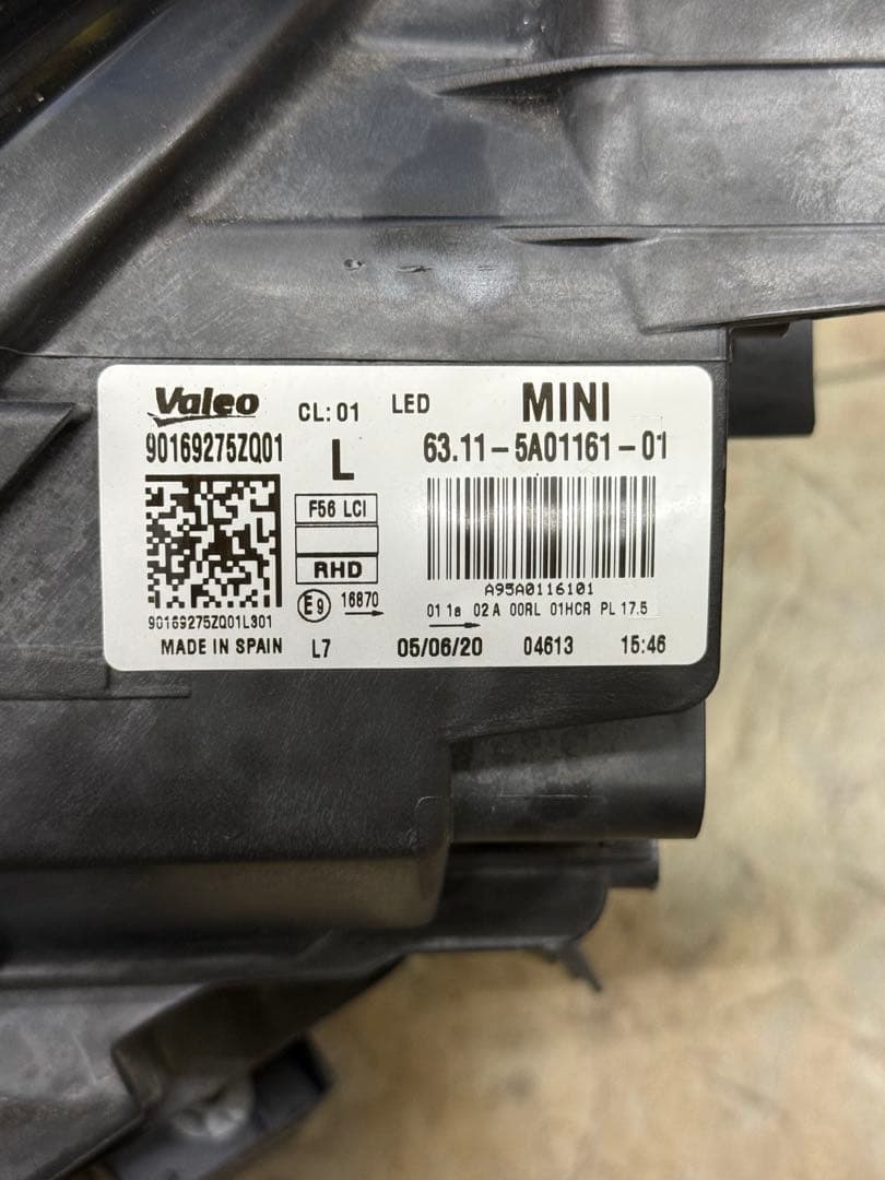 ／MINI純正部品　LEDヘッドライト LH（左）RHD ⑫