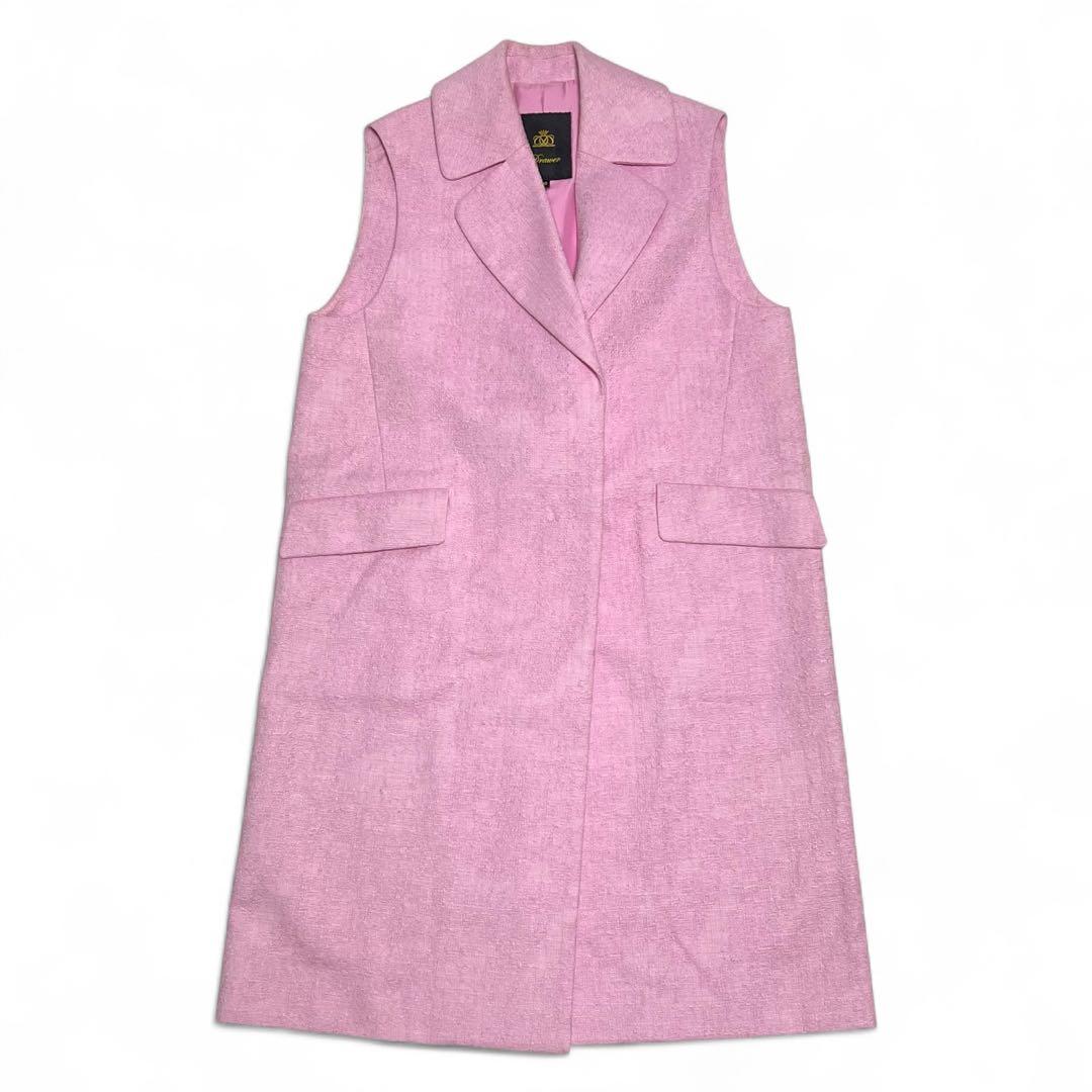 ドゥロワー　Drawer　コットンテーラードジレ　ロング　ピンク　36