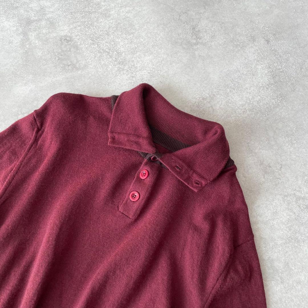 12AW Martin Margiela ニットポロシャツ ボルドー ウール 1