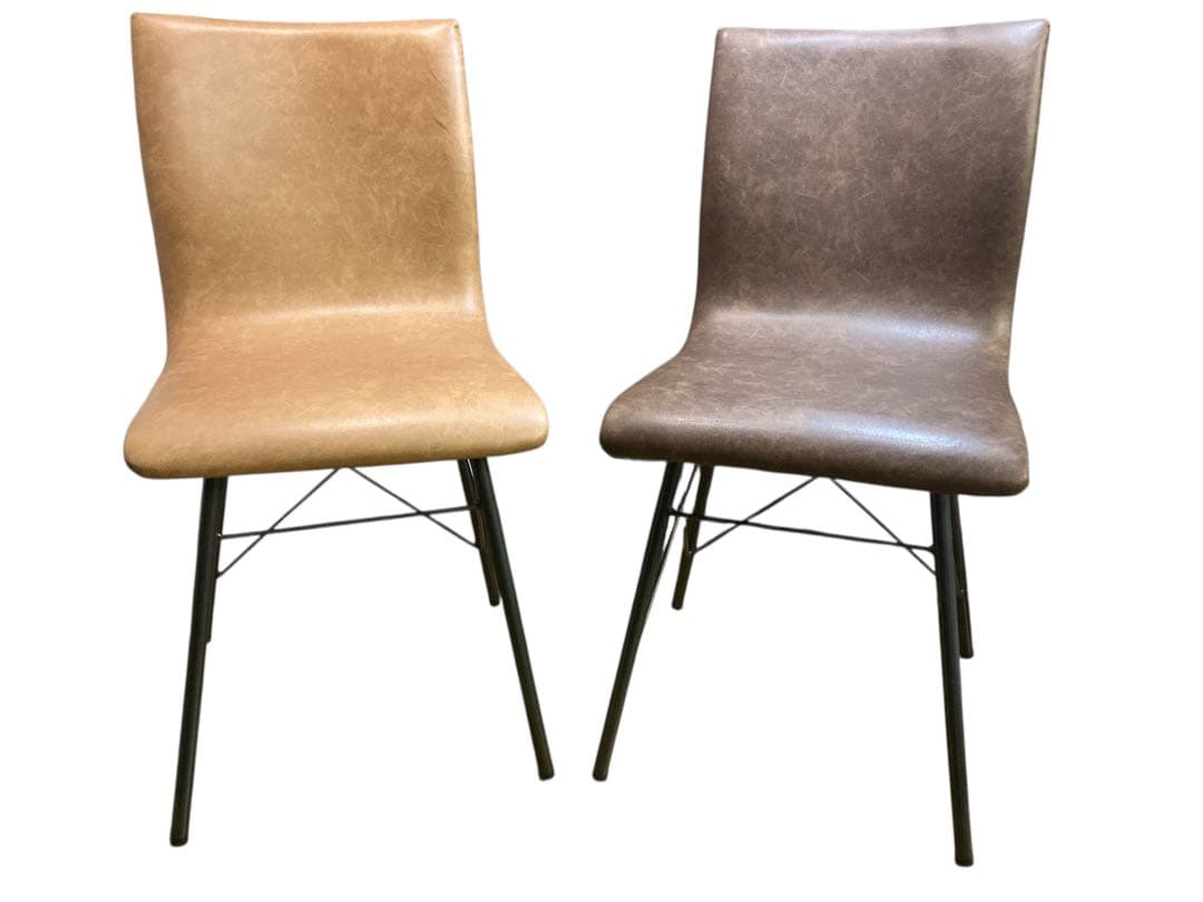 美品　ダイニングチェア　クラッシュゲートCrash Gate　ブラウン&キャメル