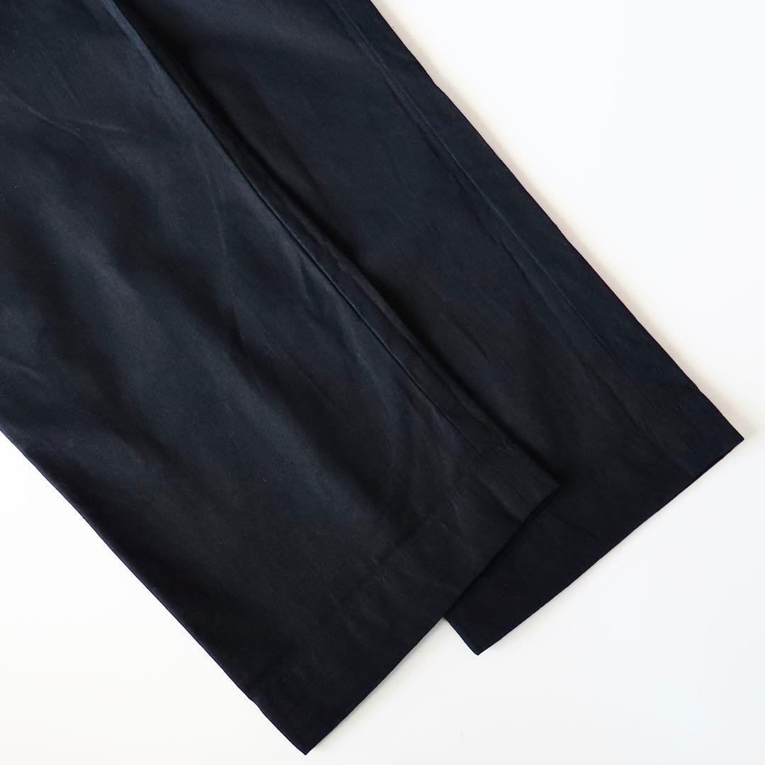 美品 45R うす高密度ギャバのイージースラックス 2 インディゴ 影色納戸