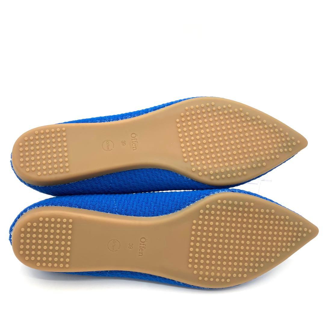 offen オッフェン フラットシューズ 39 パンプス　ブルー