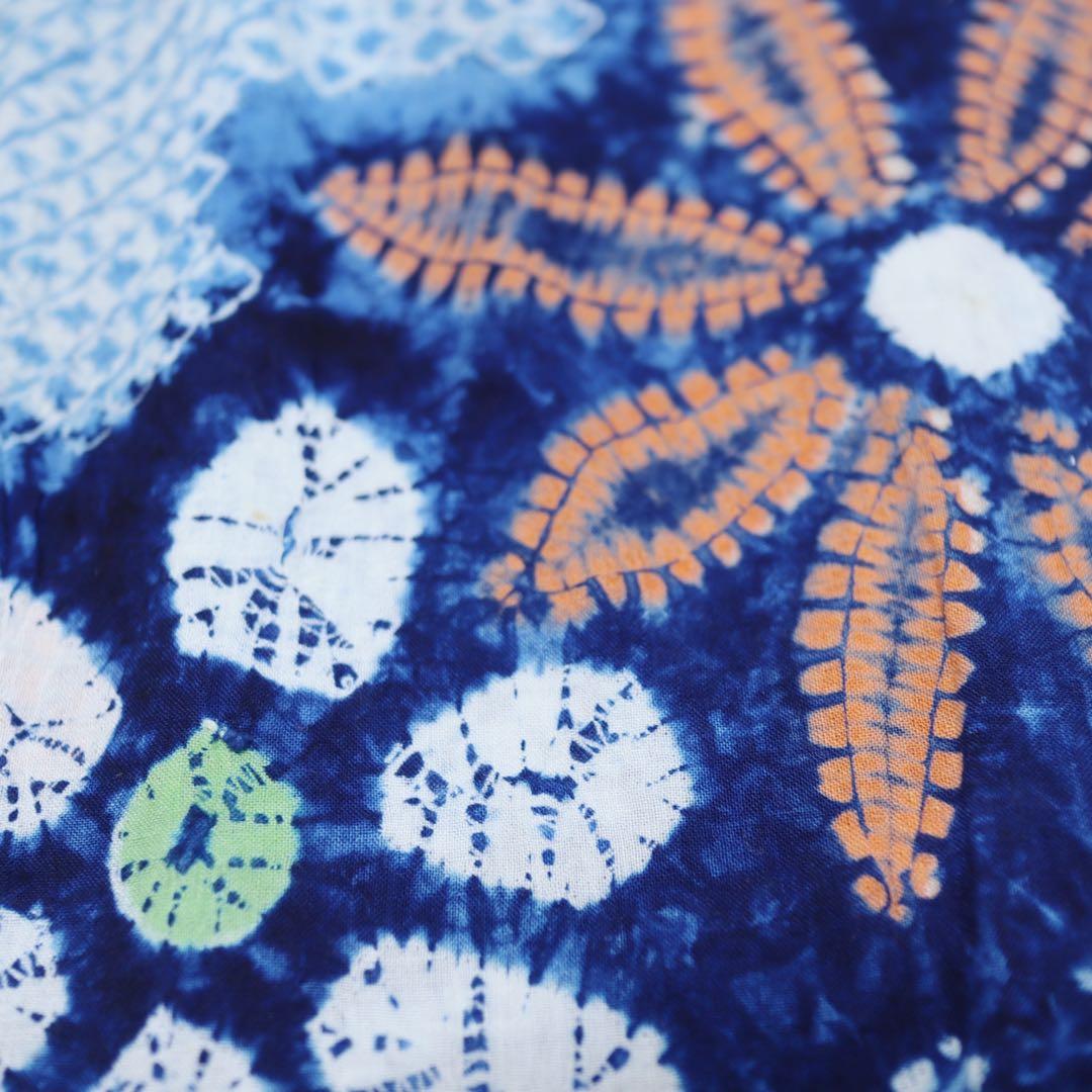 おかか【有松鳴海絞り】花模様◆木綿◆浴衣⑤